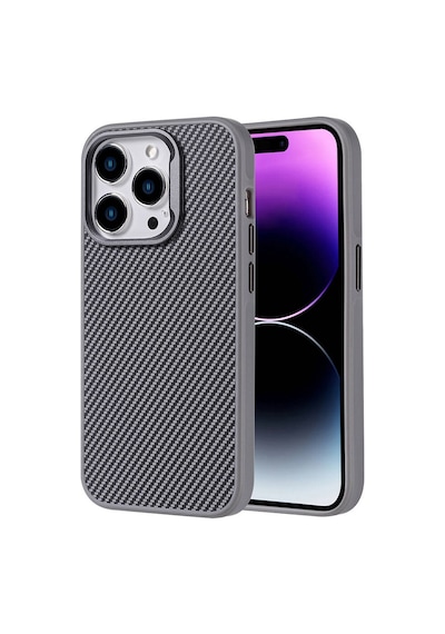 Nihcase Apple Uyumlu iPhone 14 Pro Max Kılıf Troy Karbon Fiber Tasarım Kapak