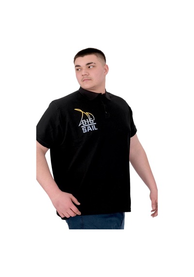 Mode Xl Büyük Beden Erkek T-shirt Polo Sail U25301 Siyah Siyah