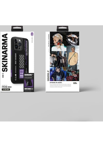 Apple Uyumlu iPhone 14 Pro Kılıf Skinarma Standlı Deri Görünümlü Shingoki Kapak