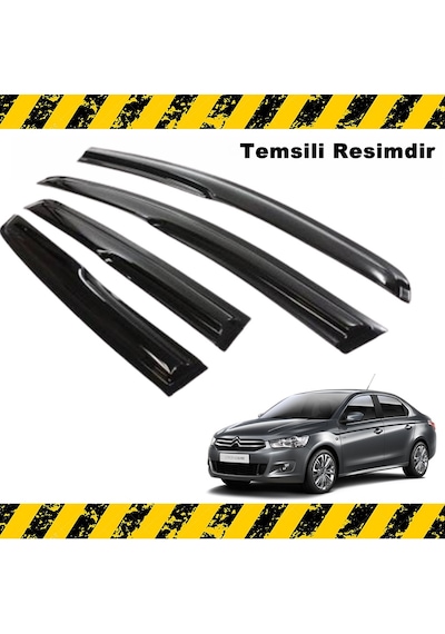 Citroen Elysee Mügen Cam Rüzgarlığı 2012 - 2020 Arası 4 Lü Set N11.28287