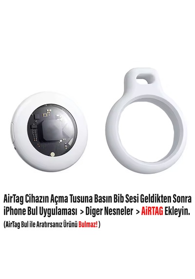 Apple Uyumlu iPhone Airtag Kayıp Önleyici Cihaz Gps Beyaz