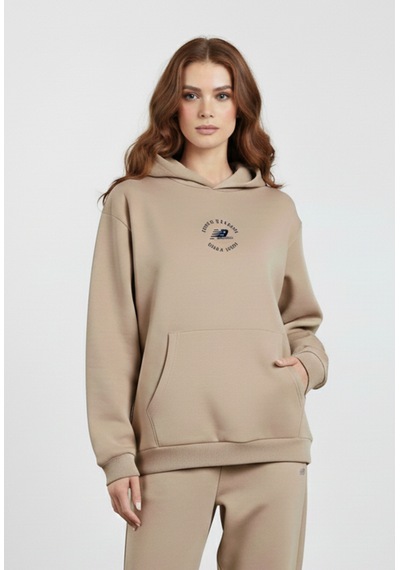New Balance Bej Kadın Hoodie Kapşonlu Sweatshirt Unc3347-trd