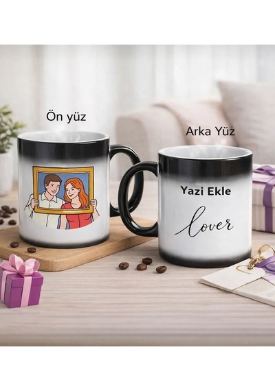 Bk Gift Kişiye Özel Kendin Tasarla Sihirli Kupa Bardak - Sevgiliye Hediye, Arkadaşa Hediye, Doğum Günü Hediyesi