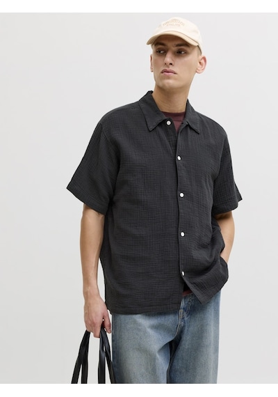 Jack & Jones Jack Jones Erkek Rakat Kesim Kısa Kollu Gömlek 12291812 Siyah