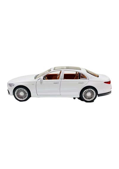 Mercedes Benz S600 Yeni Kasa Metal Model Araba 1-22 Ölçek Işık Ses Duman Beyaz