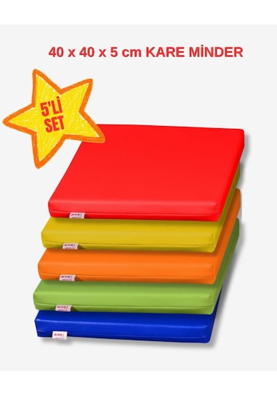 40 X 40 Kare Minder 5li Set - Karışık Renkler
