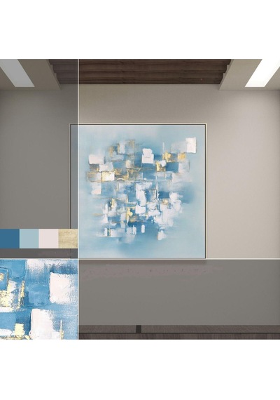 Modern Büyük Boy El Yapımı Yağlı Boya Tablo 125x125cm