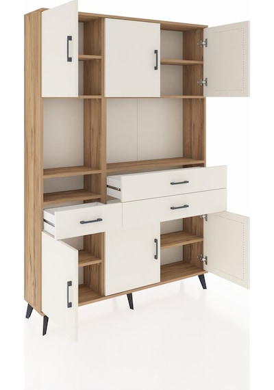 Arges Dolap 9 Raflı 3 Çekmeceli 6 Kapaklı 132x30x195 Çam-ayta... Çam Arges Dolap 9 Raflı 3 Çekmeceli 6 Kapaklı 132x30x195 Çam-ayta... Çam