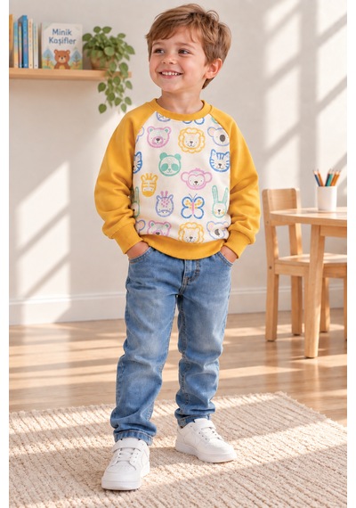 Bebe Bebek Sweatshirt Hardal Sarı