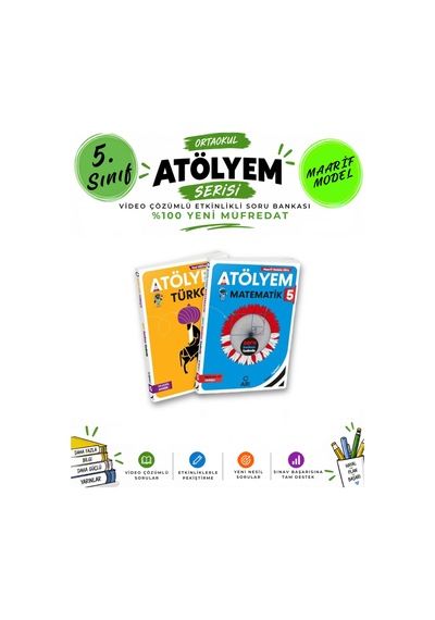 Arı Yayıncılık 5. Sınıf Türkçe-matematik Atölyem Soru Bankası Seti