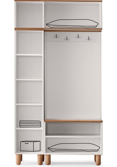 Tuna Mdf Portmanto Krem - Meşe Tuna Mdf Portmanto Krem - Meşe