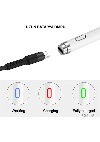 NovStrap Samsung Galaxy Tab A7 T500 / T505 / T507 Uyumlu Active Stylus Dokunmatik Kalem Pencil