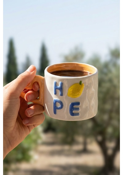 Heart Hope Porselen Kupa - 360 Ml Turuncu