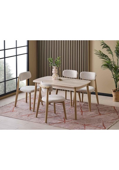 Babür Ortadan Açılır Mutfak Masası 75x130 Cm Bej