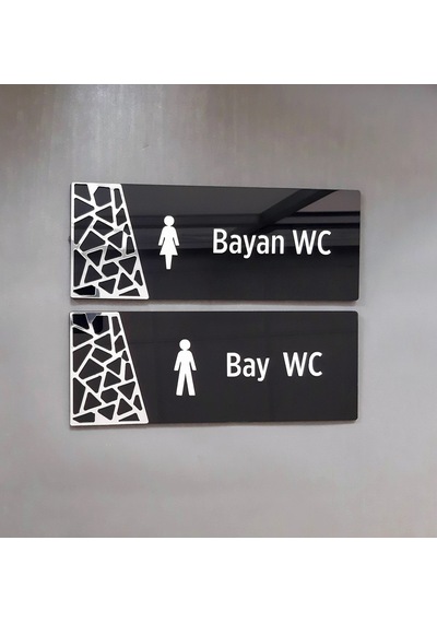 Black Silver Pattern Seri Wc Yönlendirme Seti