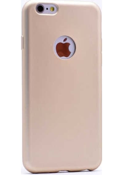 Noktaks - Apple Uyumlu iPhone 6 / 6s - Kılıf Mat Renkli Esnek Premier Silikon Kapak - Gold