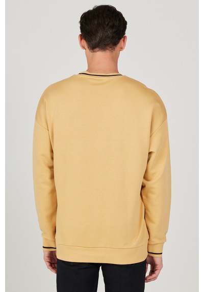 AC&Co / Altınyıldız Classics Erkek Hardal Oversize Bol Kesim Bisiklet Yaka Pamuklu Baskılı Sweatshirt Hardal AC&Co / Altınyıldız Classics Erkek Hardal Oversize Bol Kesim Bisiklet Yaka Pamuklu Baskılı Sweatshirt Hardal