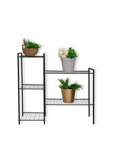 Dekoratif Metal Ayaklı 5 Tel Raflı Saksılık Katlı Saksı Standı Çiçeklik Bahçe Ve Balkon Dekoru Garden Diğer