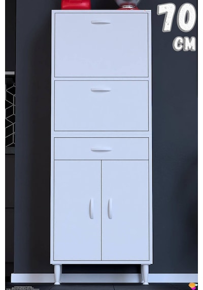Vio 70 Cm Çekmeceli Kapaklı Çok Amaçlı Kiler Dolabı Ve Mutfak Düzenleyici 70 Cm