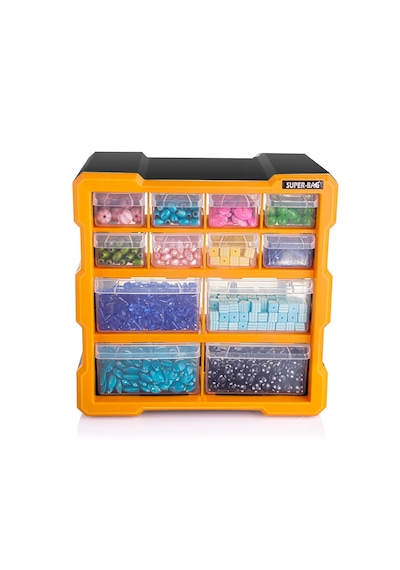 Super Bag Monoblok Çekmece Seti 12'Li Hobby Organizer Seti