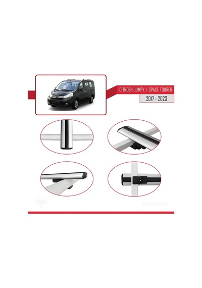 Citroen Jumpy 2007-2017 Arası İle Uyumlu Basic Model Ara Atkı Tavan Barı Gri 3 Adet