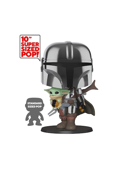 Funko Pop Star Wars - Chrome Mandalorian With The Yoda 10 Inc Büy