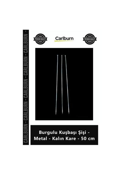 Özel Üretim Mangal Izgara Kebap Ocakbaşı Et Şiş Burgulu Kuşbaşı Şişi Metal Kalın Kare 50 Cm