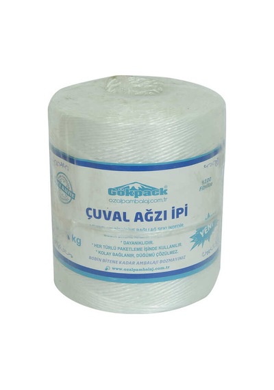 Çuval Ağzı İpi Yüzde 100 Fibrilizeli Naylon İp Beyaz 1000 Gr 1 Adet