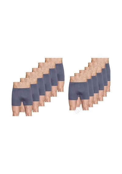 Berrak 4434 Erkek Likralı Micro Modal Boxer 12 Adet Füme