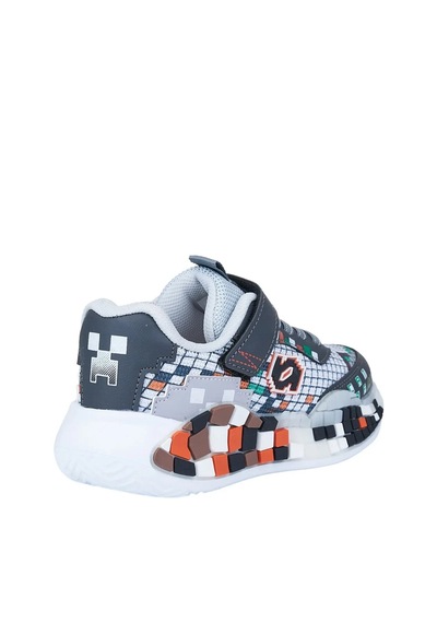 Zacoz Erkek Çocuk Oyun Desenli Spor Sneaker Ayakkabı Gri Füme