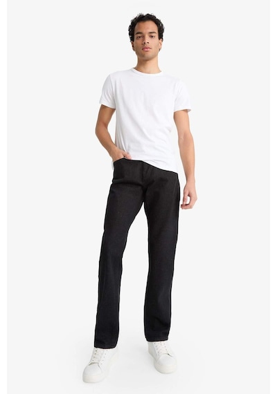 Defacto Sergio Regular Fit Normal Kalıp Normal Bel Boru Paça Jean Pantolon F4617ax25aunm40 Siyah