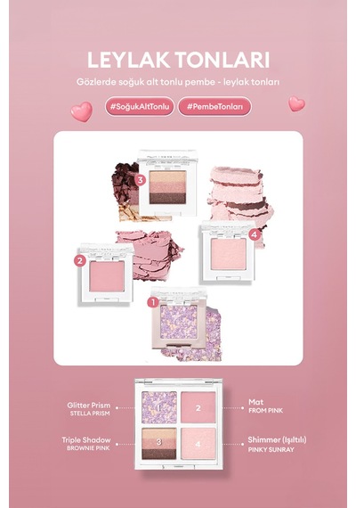 Kişiselleştirilebilir 4'lü Boş Far Paleti Custom Palette Container 4