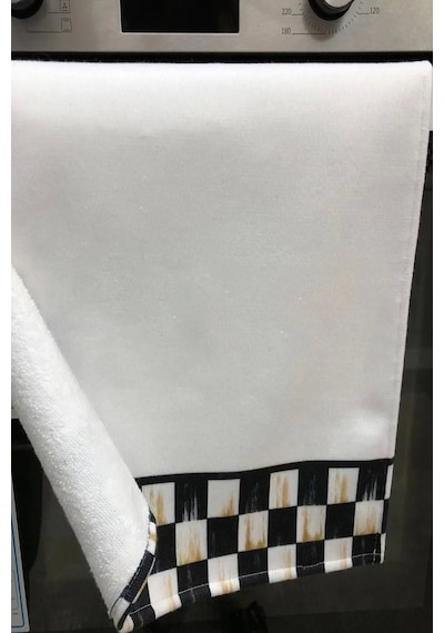 Valerine Life Kişiye İsme Özel Kitchen Mutfak Kurulama Ve Fırın Beyaz El Havlusu %100 Pamuklu 35x50c Beyaz