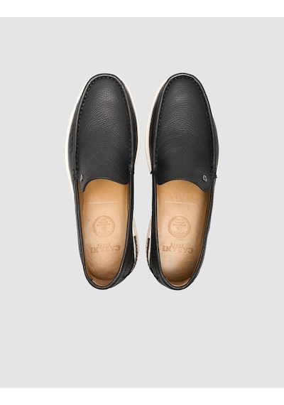 Cabani Hakiki Deri Siyah Erkek Günlük Loafer Siyah
