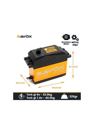 Savox Sb2236mg Digital Servo Brushless Motor High Voltage Su Geçirmez Metal Dişli