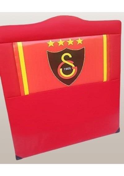 Dk Taraftar Gs Model Suni Deri Kırmızı Kumaş El Yapım Tek Kişilik Başlık 90 CM