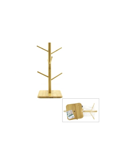 Mix Altlık Yuvarlak - Kare Bardak - Fincan Asacak Bambu - Ahşap 35cm 5047 Çok Renkli