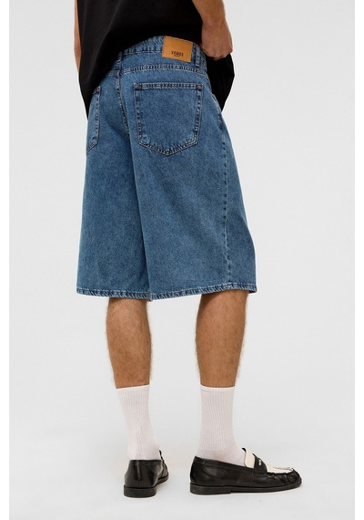 Vamos Oversize Bermuda Denim Şort 40-285 Mavı Renk-2