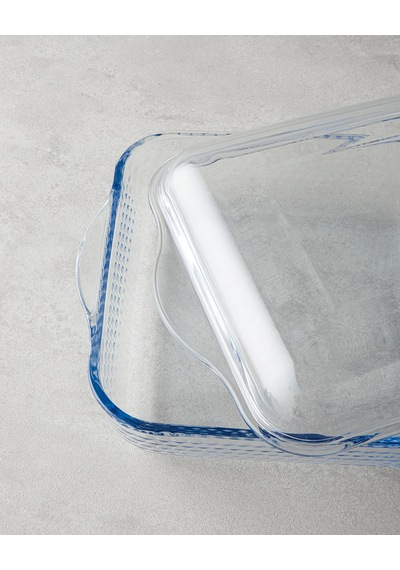 English Home Bake&serve Cam Kapaklı Kare Fırın Kabı 24x21,5 Cm Şeffaf Şeffaf