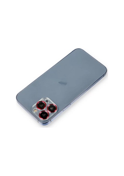 Newface Apple İphone 12 Pro Max Metal Kamera Lens Koruma Cam - Kırmızı