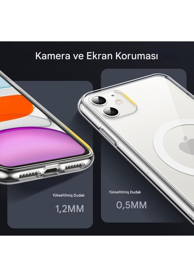 Apple Uyumlu iPhone 11 Şeffaf Magsafe Kılıf Safe Şeffaf