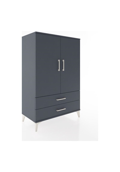 Hyperion Dolap 3 Raflı 2 Çekmeceli 2 Kapaklı 88x44x134 Antrasit-antrasit Antrasit