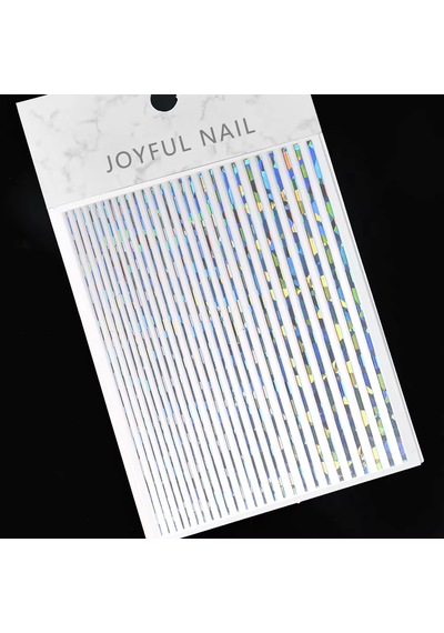 Parlak Gümüş Şerit Tırnak Sticker Şerit Tırnak Etiketi Nail Art