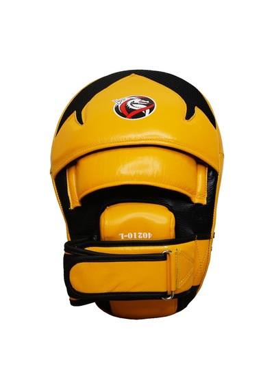 Dragondo 40210-l Hakiki Deri Ellik Kick Boks Lapa - Çift Siyah - Sarı