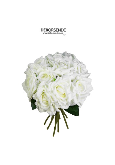Yapay Gül Demeti Beyaz 25 Cm Beyaz