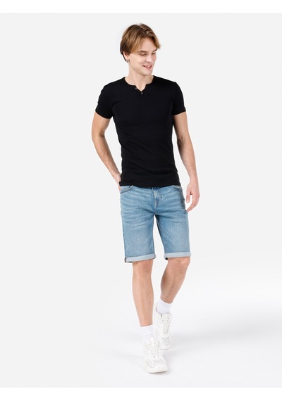 Colin's Colins 044 Karl Normal Kesim Düşük Bel Düz Paça Jean Erkek Şort Cl1069523 Q1.V1 Dn09019 Mavi