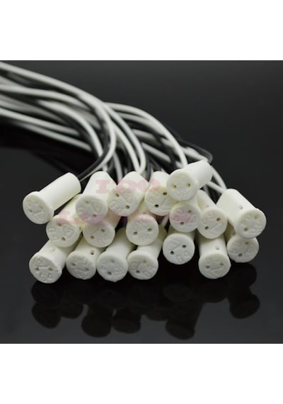 5 Adet Seramik G4 Ampül ve Halojen Ampül Duyu (50 Cm Kablolu)