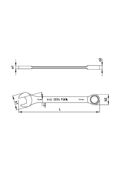Cetaform B05 Serisi C-gear Cırcırlı Kombine Anahtarlar Düz B05-