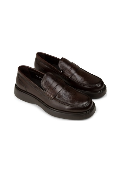 Deery Erkek Kahverengi Hakiki Deri Loafer Ayakkabı - F6683mkhvp01 Kahverengi
