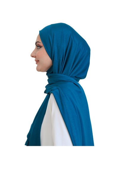 Modish Group Penye Boyun Kapamalı Şal Başörtü Hazır Giyim Turban Esnek Jersey Şal Turkuaz